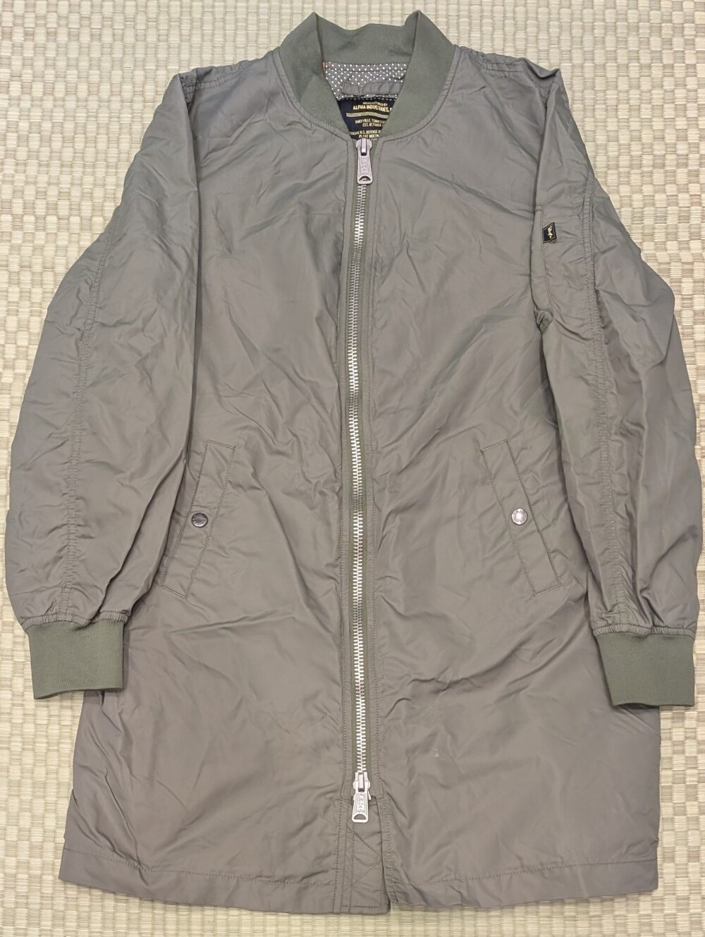 Alpha Industries L-2B Long Flight Jacket Olive Green Women's Size Large